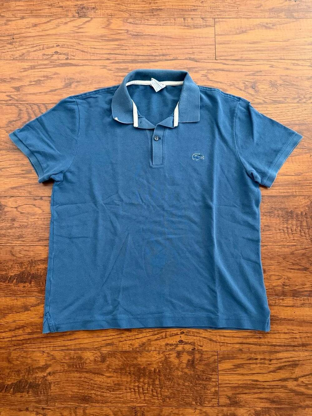 Lacoste Regular Fit Pique Polo Shirt Blue Tone on Tone Croc